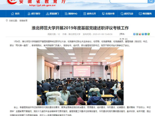 【安徽教育网】：beat365官方网站开展2019年度基层党建述职评议考核工作