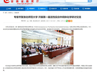 安徽教育网、《潇湘晨报》等媒体报道第一届活性反应中间体化学研讨会在beat365官网成功举办