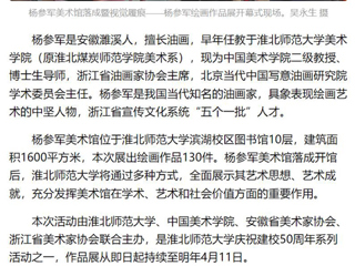 《美术报》《安徽日报》《淮北日报》报道：杨参军美术馆在beat365官方网站落成