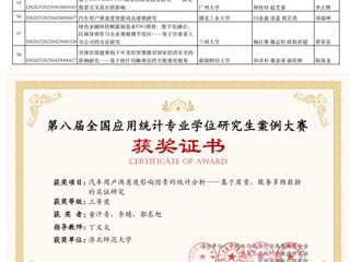 全国三等奖！数学与统计学院学子在2025第八届全国应用统计专业学位研究生案例大赛中获佳绩